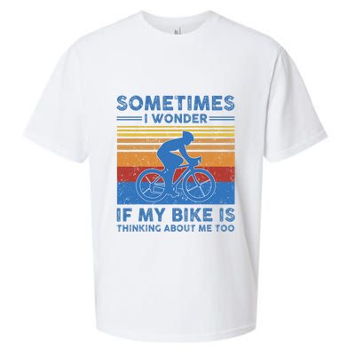 Sometimes I Wonder If My Bike Is Thinking About Me Too Biker Sueded Cloud Jersey T-Shirt