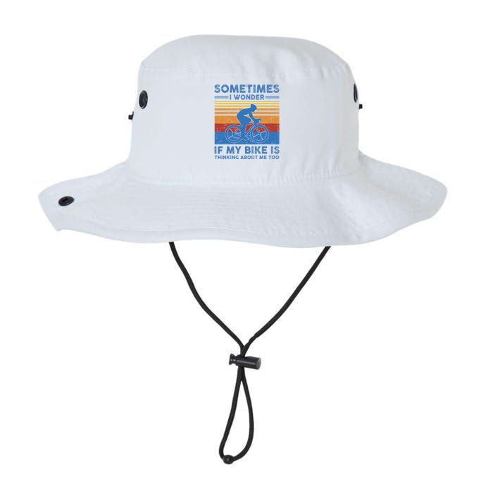 Sometimes I Wonder If My Bike Is Thinking About Me Too Biker Bucket Hat