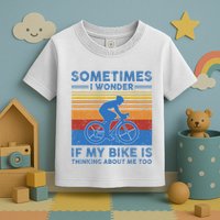 Sometimes I Wonder If My Bike Is Thinking About Me Too Biker Toddler T-Shirt