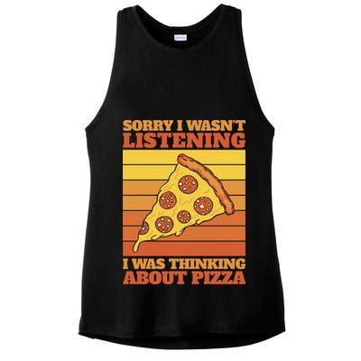Sorry I Wasn't Listening I Was Thinking About Pizza Ladies PosiCharge Tri-Blend Wicking Tank