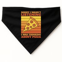 Sorry I Wasn't Listening I Was Thinking About Pizza USA-Made Doggie Bandana
