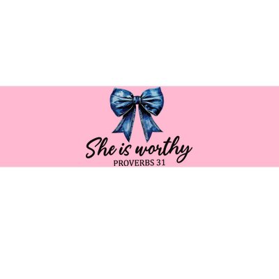 She Is Worthy Bow Bumper Sticker