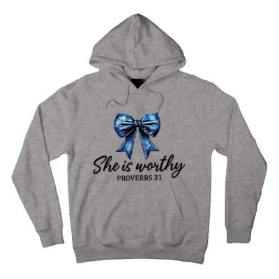 She Is Worthy Bow Tall Hoodie