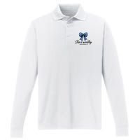 She Is Worthy Bow Performance Long Sleeve Polo