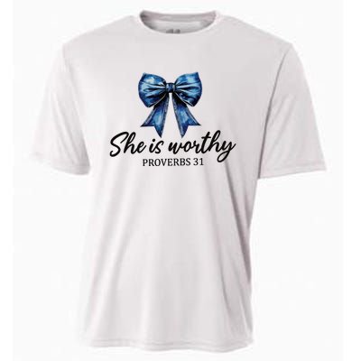 She Is Worthy Bow Cooling Performance Crew T-Shirt