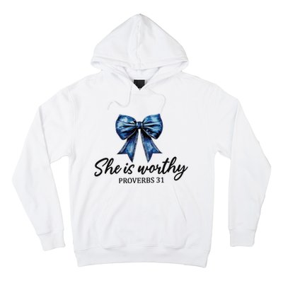 She Is Worthy Bow Hoodie