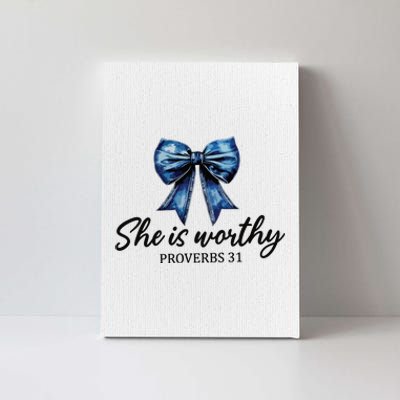 She Is Worthy Bow Canvas