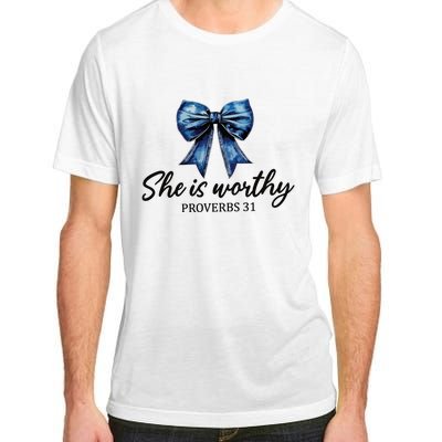 She Is Worthy Bow Adult ChromaSoft Performance T-Shirt