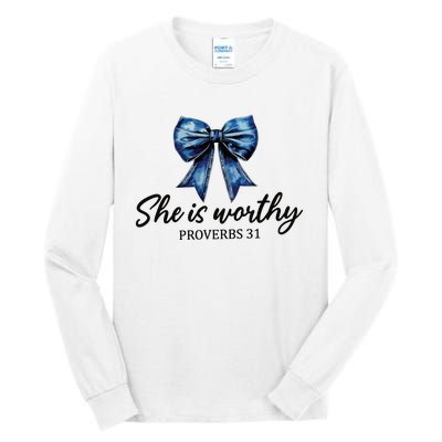 She Is Worthy Bow Tall Long Sleeve T-Shirt