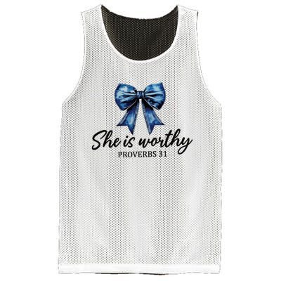 She Is Worthy Bow Mesh Reversible Basketball Jersey Tank