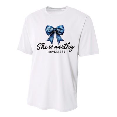 She Is Worthy Bow Performance Sprint T-Shirt