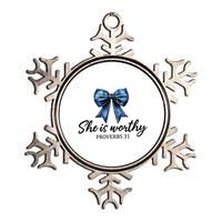 She Is Worthy Bow Metallic Star Ornament