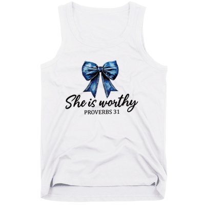 She Is Worthy Bow Tank Top