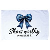 She Is Worthy Bow Microfiber Hand Towel