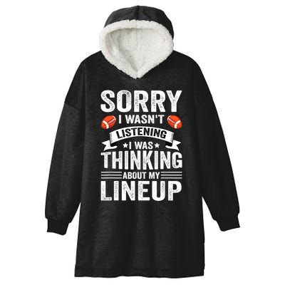 Sorry I Wasn't Listening Football Player Fantasy Football Hooded Wearable Blanket