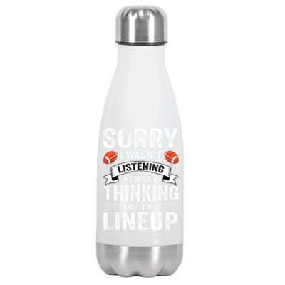 Sorry I Wasn't Listening Football Player Fantasy Football Stainless Steel Insulated Water Bottle