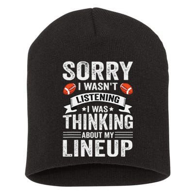 Sorry I Wasn't Listening Football Player Fantasy retro Football Short Acrylic Beanie