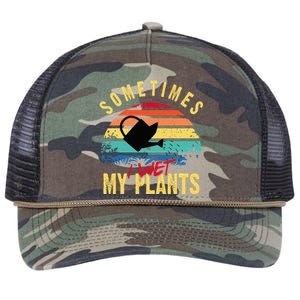 Sometimes I Wet My Plants Gardener Gardening Plant Grower Retro Rope Trucker Hat Cap