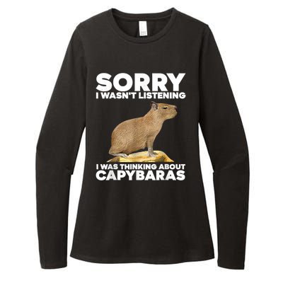 Sorry I WasnT Listening I Was Thinking About Capybaras Womens CVC Long Sleeve Shirt