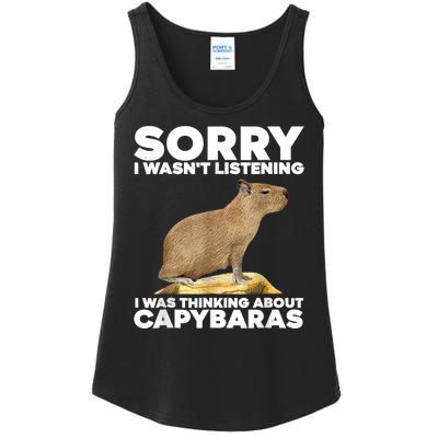 Sorry I WasnT Listening I Was Thinking About Capybaras Ladies Essential Tank