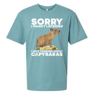 Sorry I WasnT Listening I Was Thinking About Capybaras Sueded Cloud Jersey T-Shirt