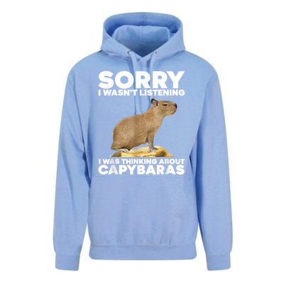 Sorry I WasnT Listening I Was Thinking About Capybaras Unisex Surf Hoodie