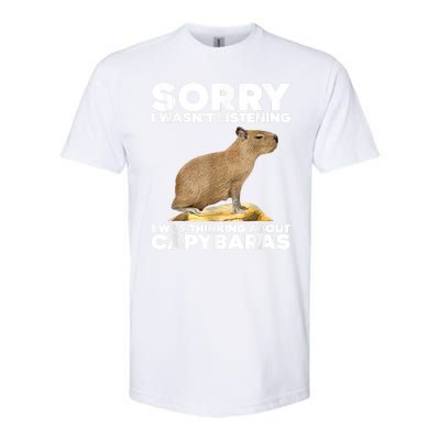 Sorry I WasnT Listening I Was Thinking About Capybaras Softstyle CVC T-Shirt