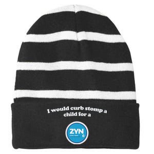 Shopillegalshirts I Would Curb Stomp A Child For A Zyn Cool Mint Striped Beanie with Solid Band