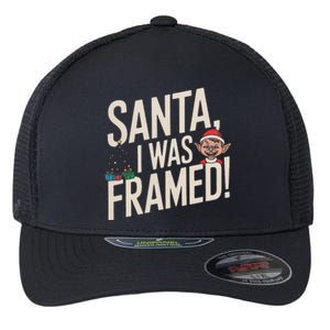 Santa I Was Framed Funny Christmas Humor Flexfit Unipanel Trucker Cap