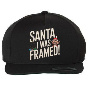 Santa I Was Framed Funny Christmas Humor Wool Snapback Cap