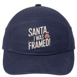 Santa I Was Framed Funny Christmas Humor 7-Panel Snapback Hat