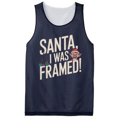 Santa I Was Framed Funny Christmas Humor Mesh Reversible Basketball Jersey Tank