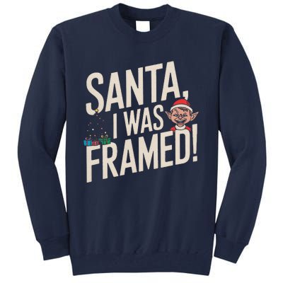 Santa I Was Framed Funny Christmas Humor Tall Sweatshirt