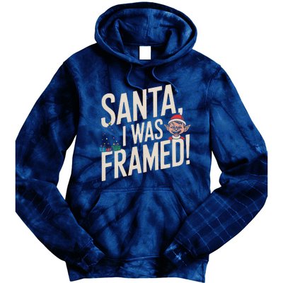 Santa I Was Framed Funny Christmas Humor Tie Dye Hoodie