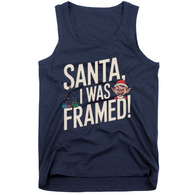 Santa I Was Framed Funny Christmas Humor Tank Top