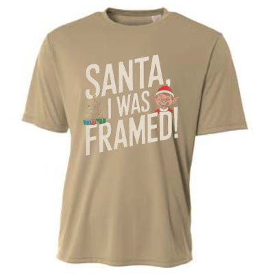 Santa I Was Framed Funny Christmas Humor Cooling Performance Crew T-Shirt