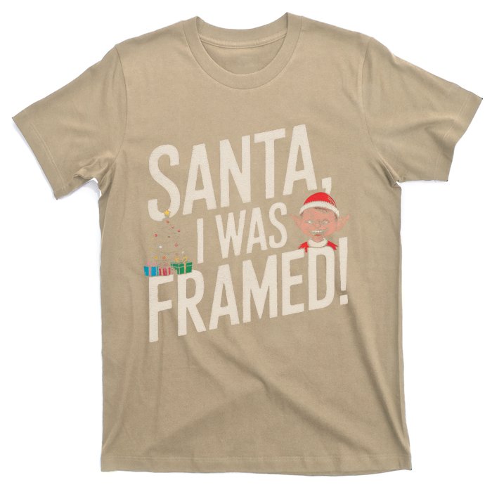 Santa I Was Framed Funny Christmas Humor T-Shirt