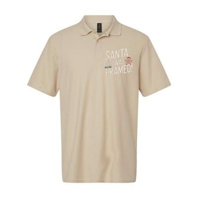 Santa I Was Framed Funny Christmas Humor Softstyle Adult Sport Polo