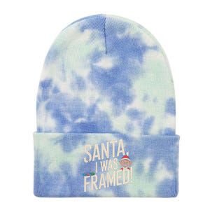 Santa I Was Framed Funny Christmas Humor Tie Dye 12in Knit Beanie