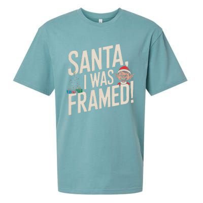 Santa I Was Framed Funny Christmas Humor Sueded Cloud Jersey T-Shirt