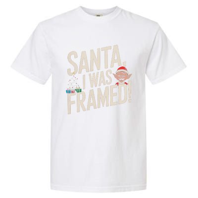 Santa I Was Framed Funny Christmas Humor Garment-Dyed Heavyweight T-Shirt