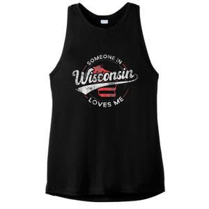 Someone In Wisconsin Loves Me Wisconsin Ladies PosiCharge Tri-Blend Wicking Tank