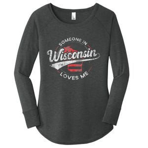 Someone In Wisconsin Loves Me Wisconsin Women's Perfect Tri Tunic Long Sleeve Shirt