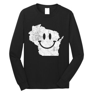 Smiling In Wi – Funny Wisconsin Happy Face Long Sleeve Shirt