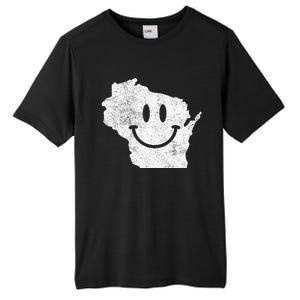 Smiling In Wi – Funny Wisconsin Happy Face Tall Fusion ChromaSoft Performance T-Shirt