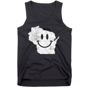 Smiling In Wi – Funny Wisconsin Happy Face Tank Top