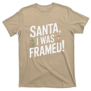 Santa I Was Framed Funny Christmas Design For Elf Lovers T-Shirt