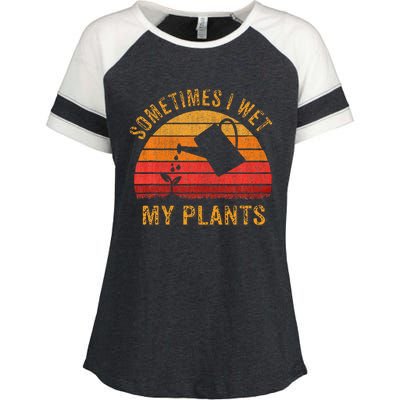 Sometimes I Wet My Plants Garden Lover Enza Ladies Jersey Colorblock Tee