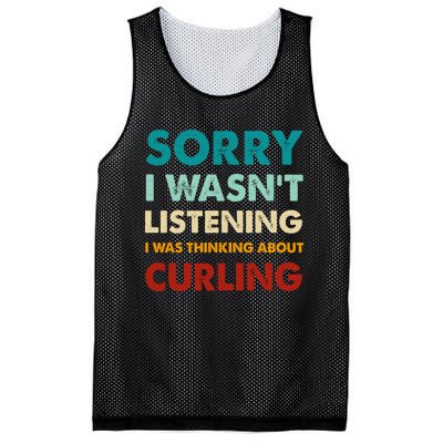 Sorry I WasnT Listening I Was Thinking About Curling Gift Mesh Reversible Basketball Jersey Tank