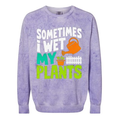 Sometimes I Wet My Plants Colorblast Crewneck Sweatshirt